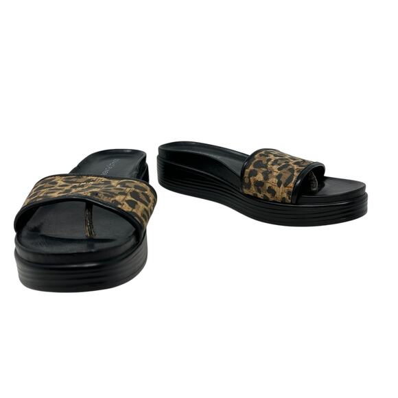 Donald‎ J Pliner Fifi Slide Sandals Leopard Print Black Brown Size US 8 - Picture 5 of 13